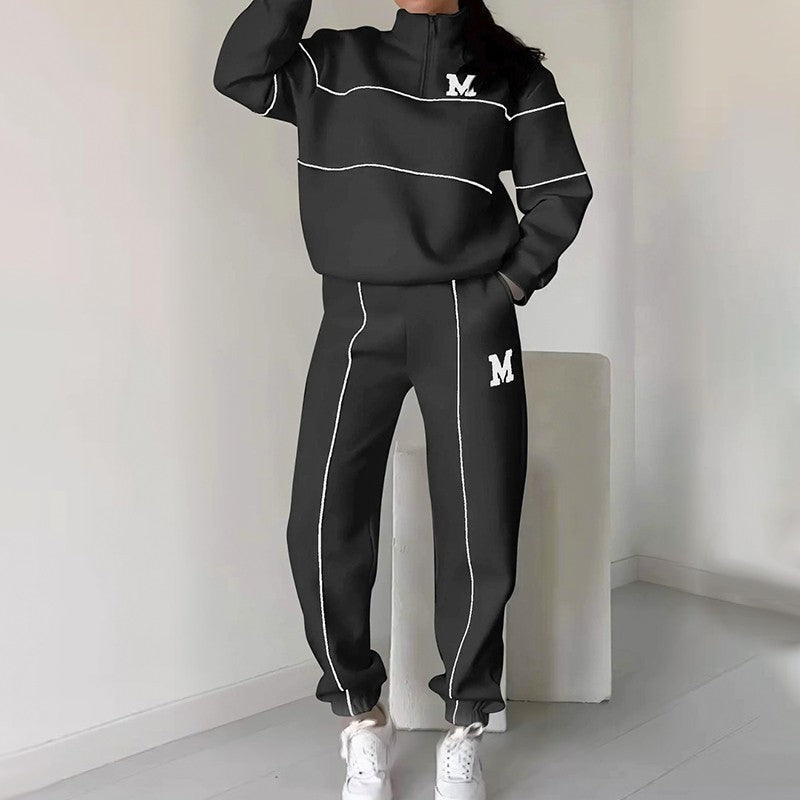 Conjunto de 2 piezas con sudadera informal y línea