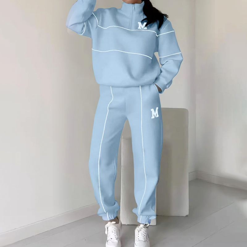 Conjunto de 2 piezas con sudadera informal y línea