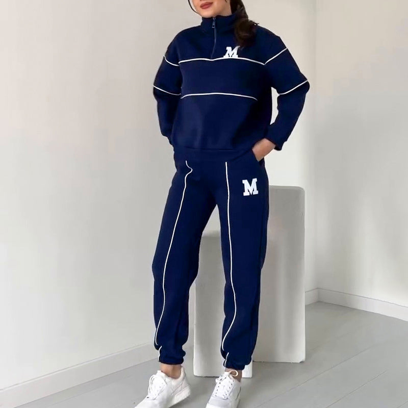 Conjunto de 2 piezas con sudadera informal y línea