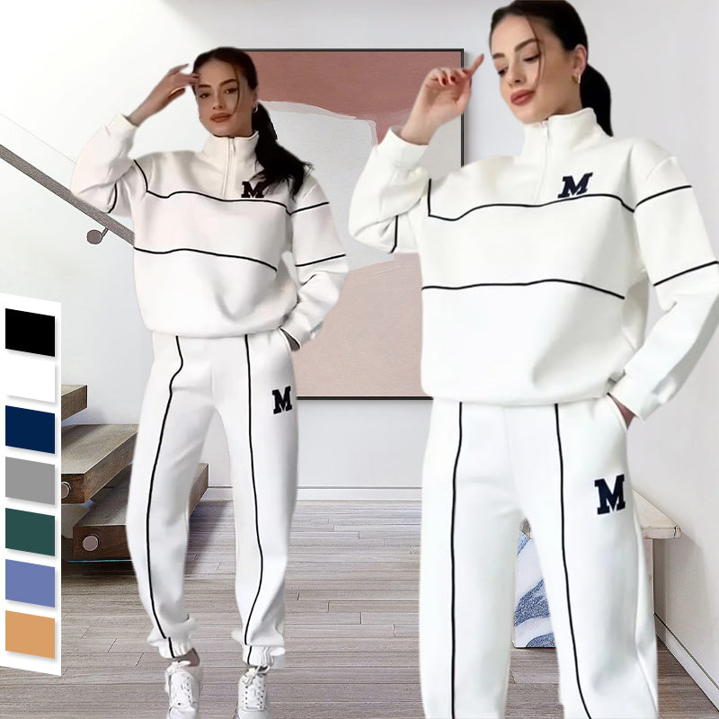 Conjunto de 2 piezas con sudadera informal y línea