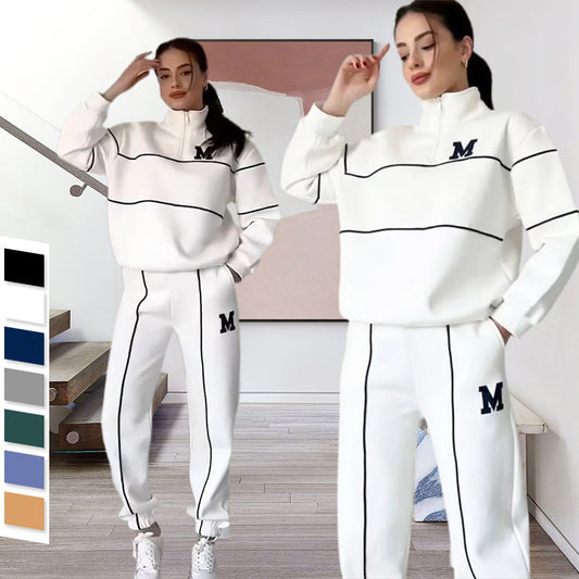 Conjunto de 2 piezas con sudadera informal y línea