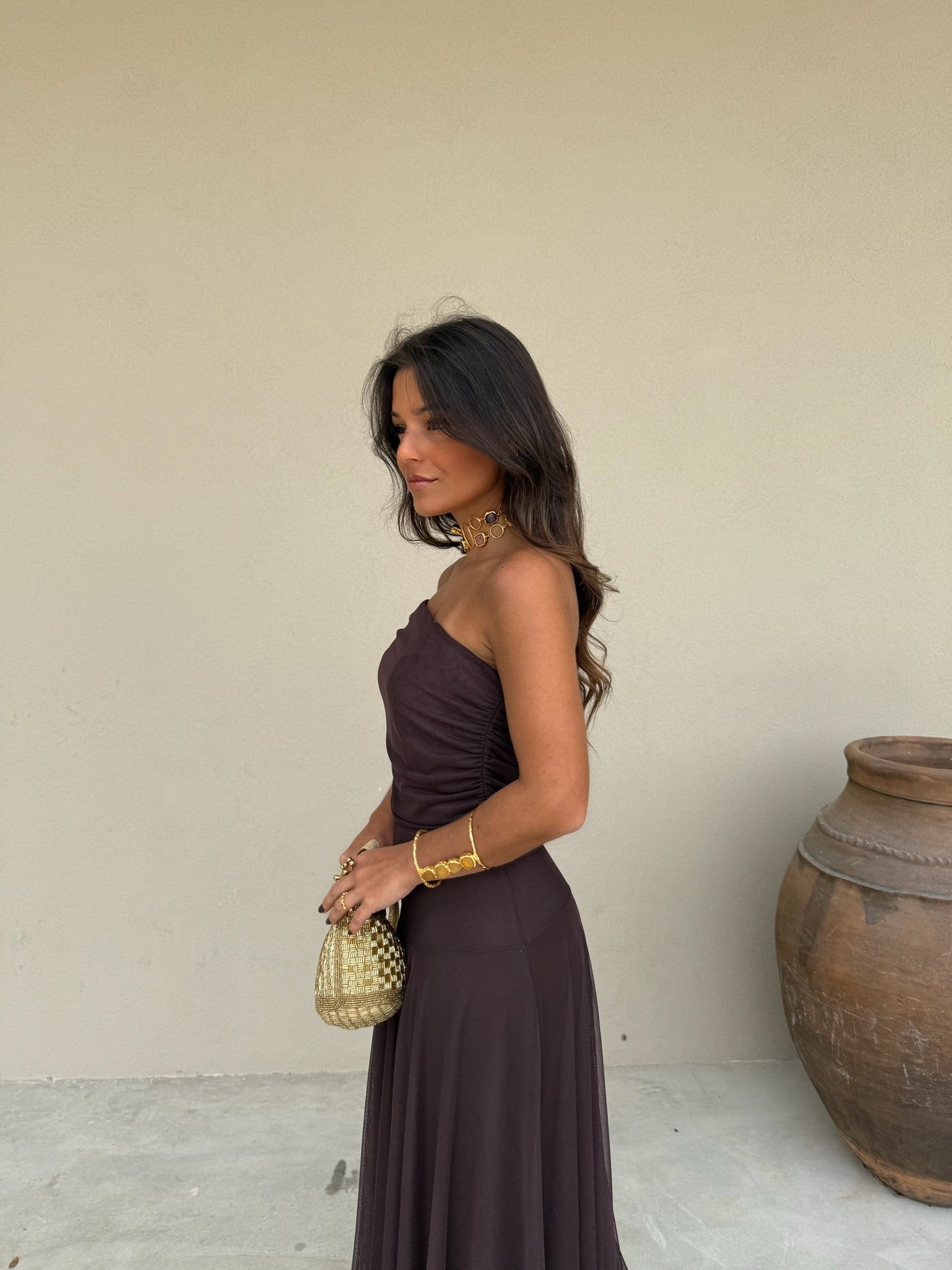 Siena |Vestido chocolate fluido