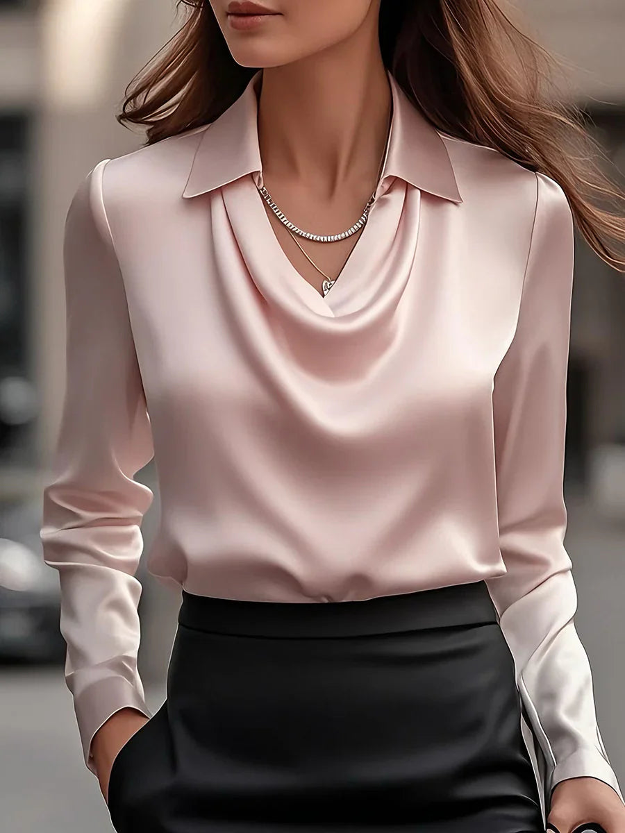 Ester | Blusa elegante con cuello drapeado
