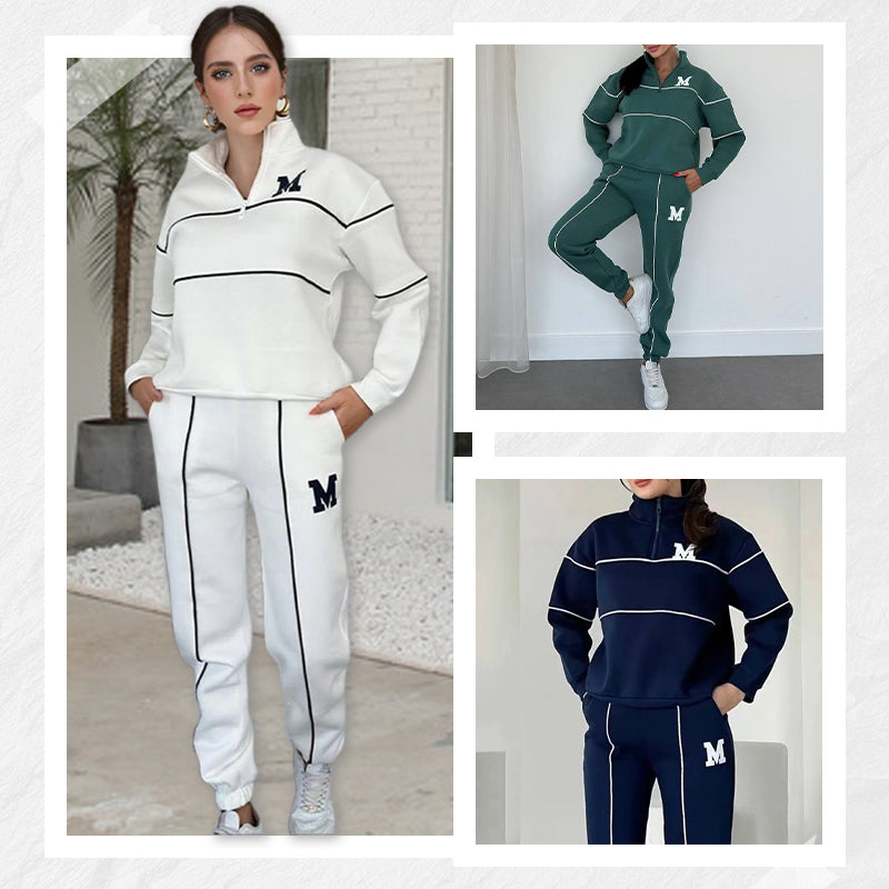 Conjunto de 2 piezas con sudadera informal y línea