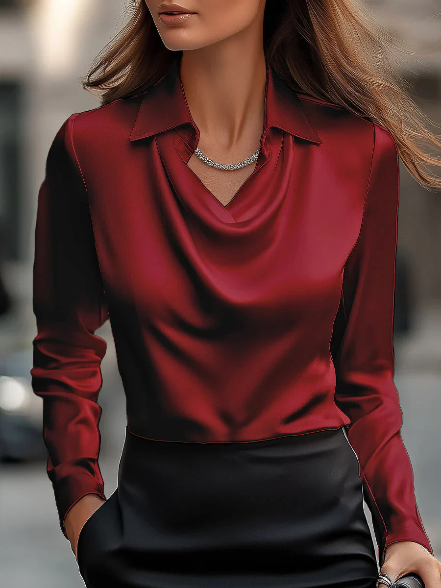 Ester | Blusa elegante con cuello drapeado