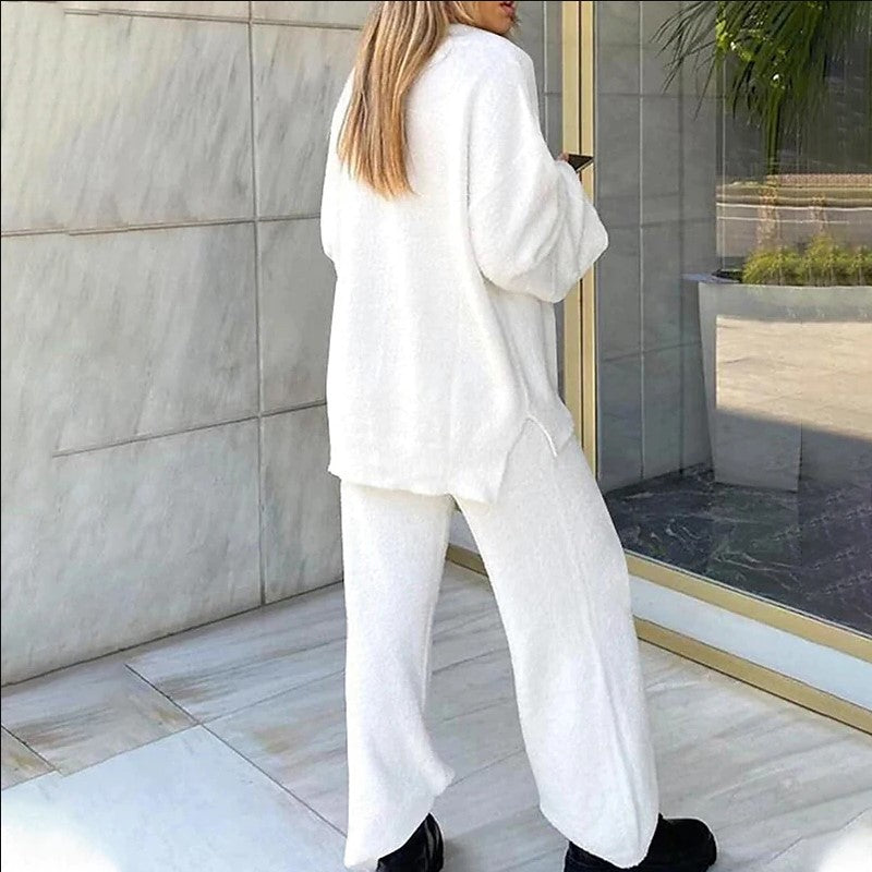 BIANCA| CONJUNTO DOS PIEZAS CUELLO V LISO