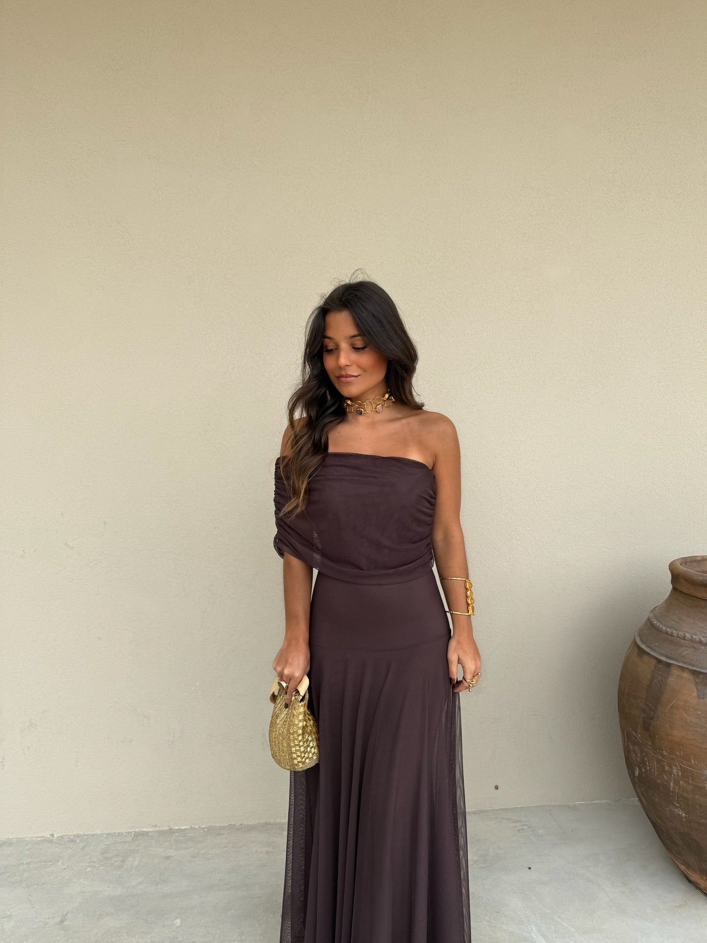 Siena |Vestido chocolate fluido