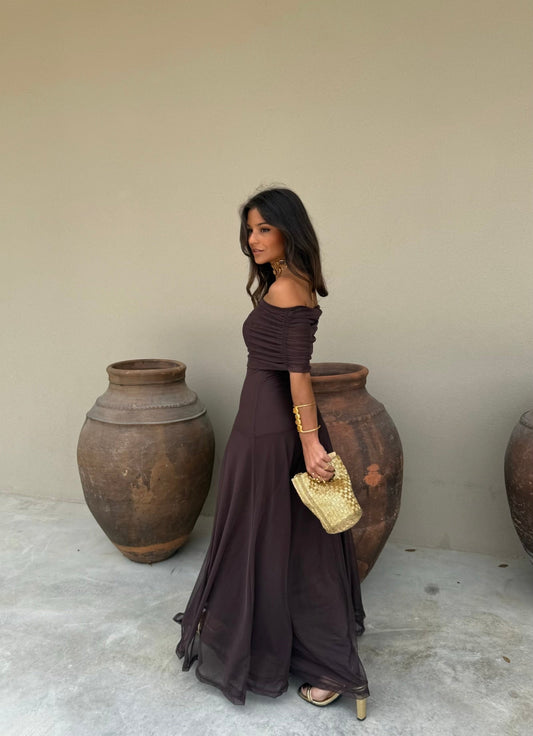 Siena |Vestido chocolate fluido