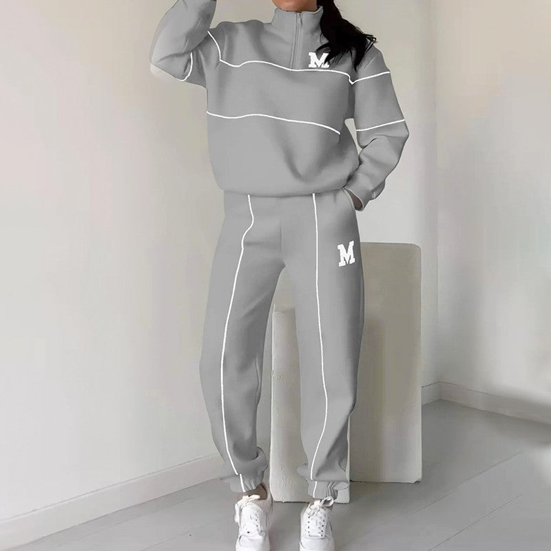 Conjunto de 2 piezas con sudadera informal y línea