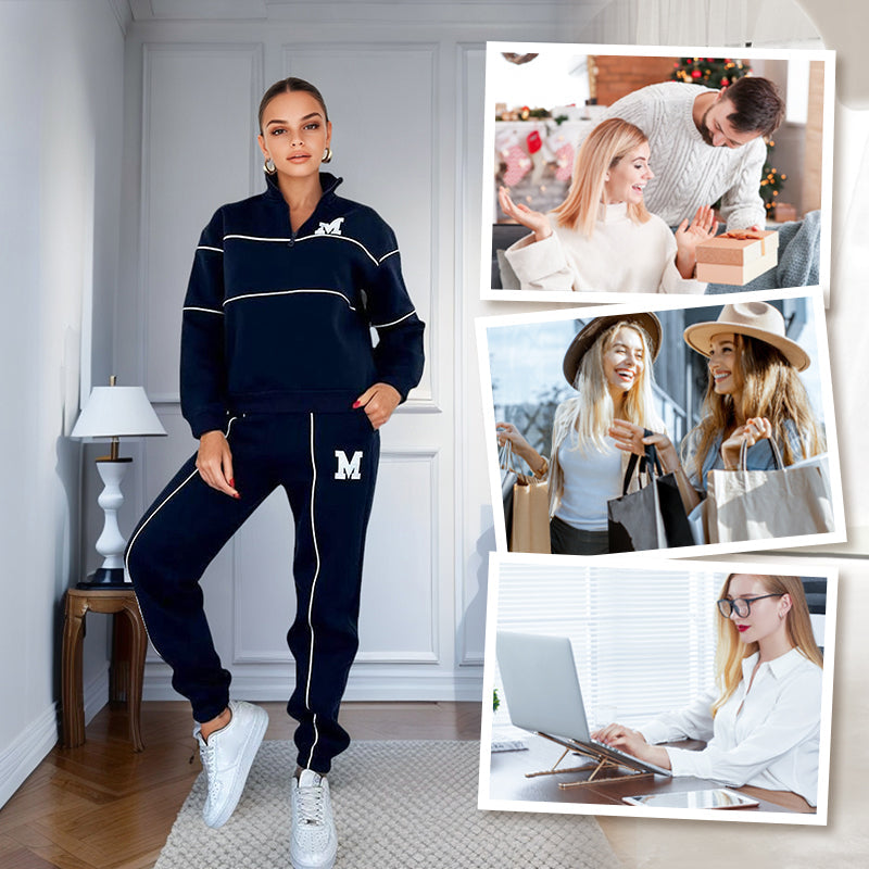 Conjunto de 2 piezas con sudadera informal y línea