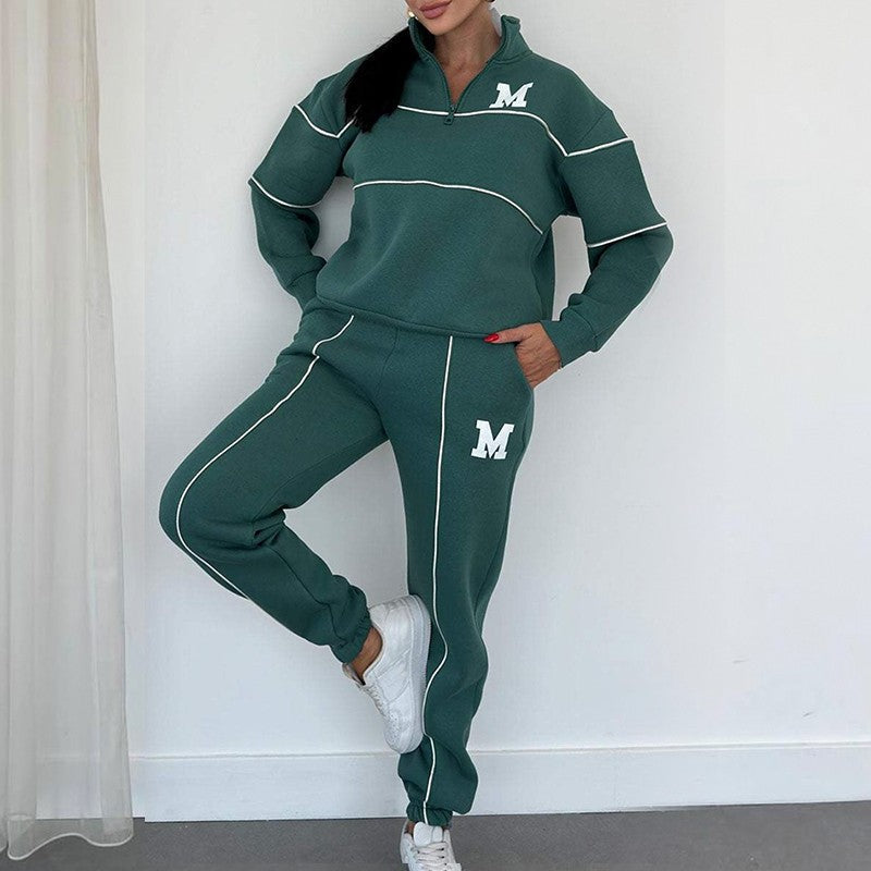 Conjunto de 2 piezas con sudadera informal y línea
