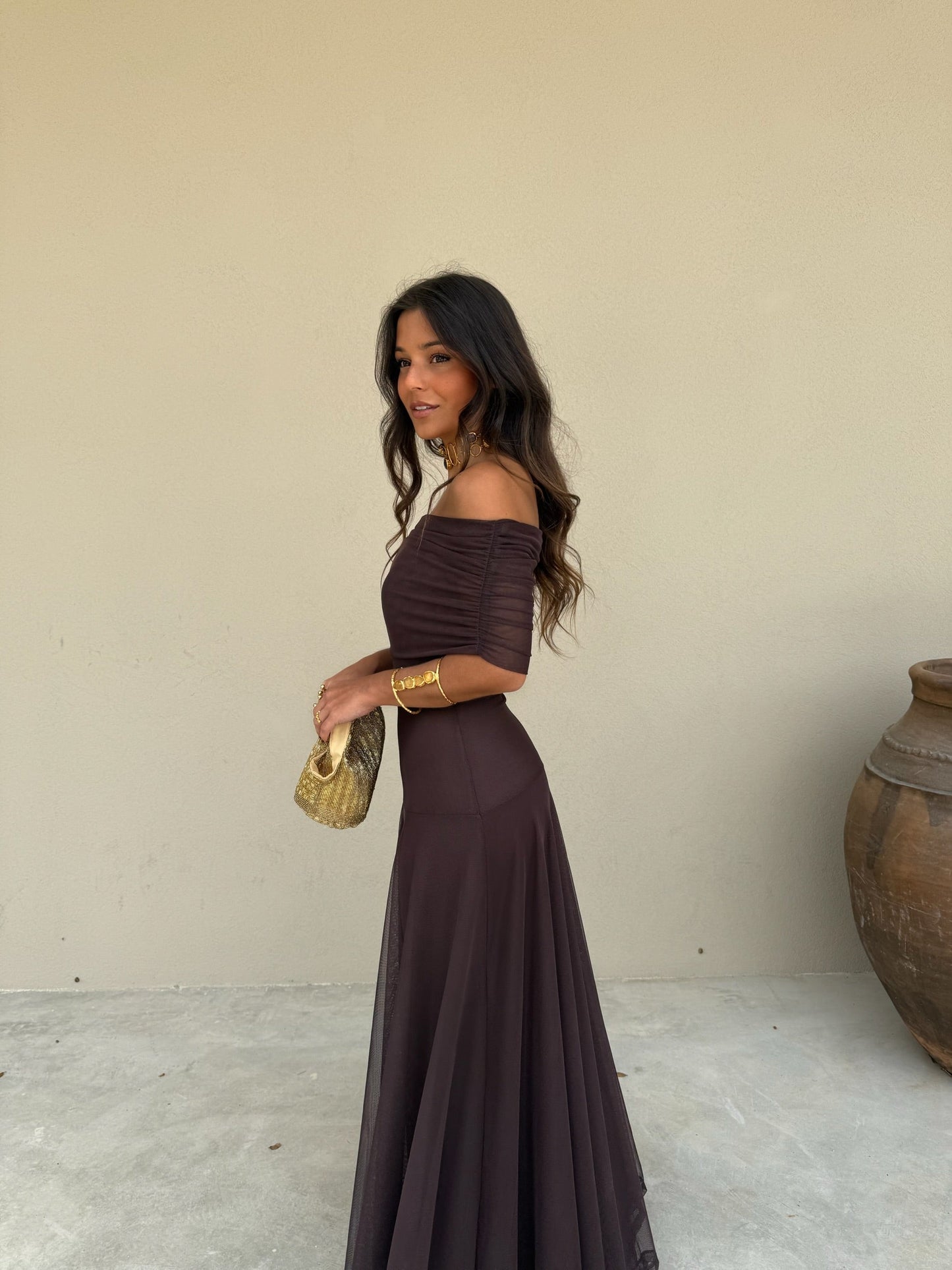 Siena |Vestido chocolate fluido