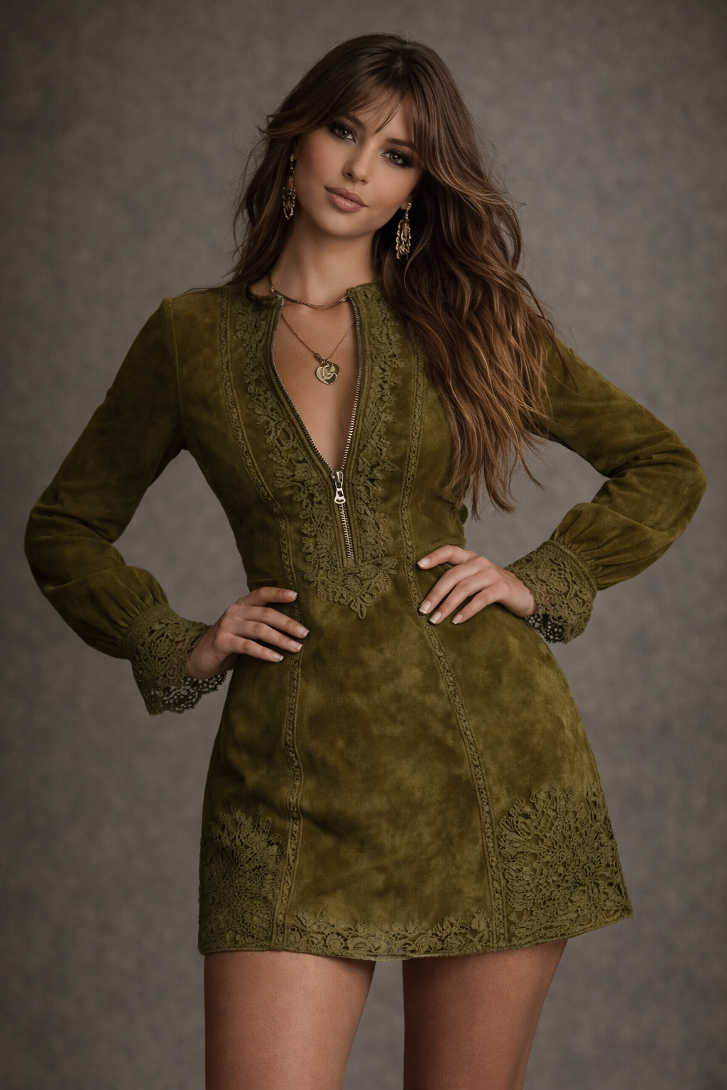 Jasmine | Minivestido de ante azul