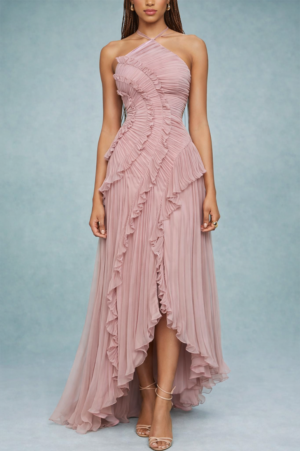 Rosé - Vestido Largo Plisado