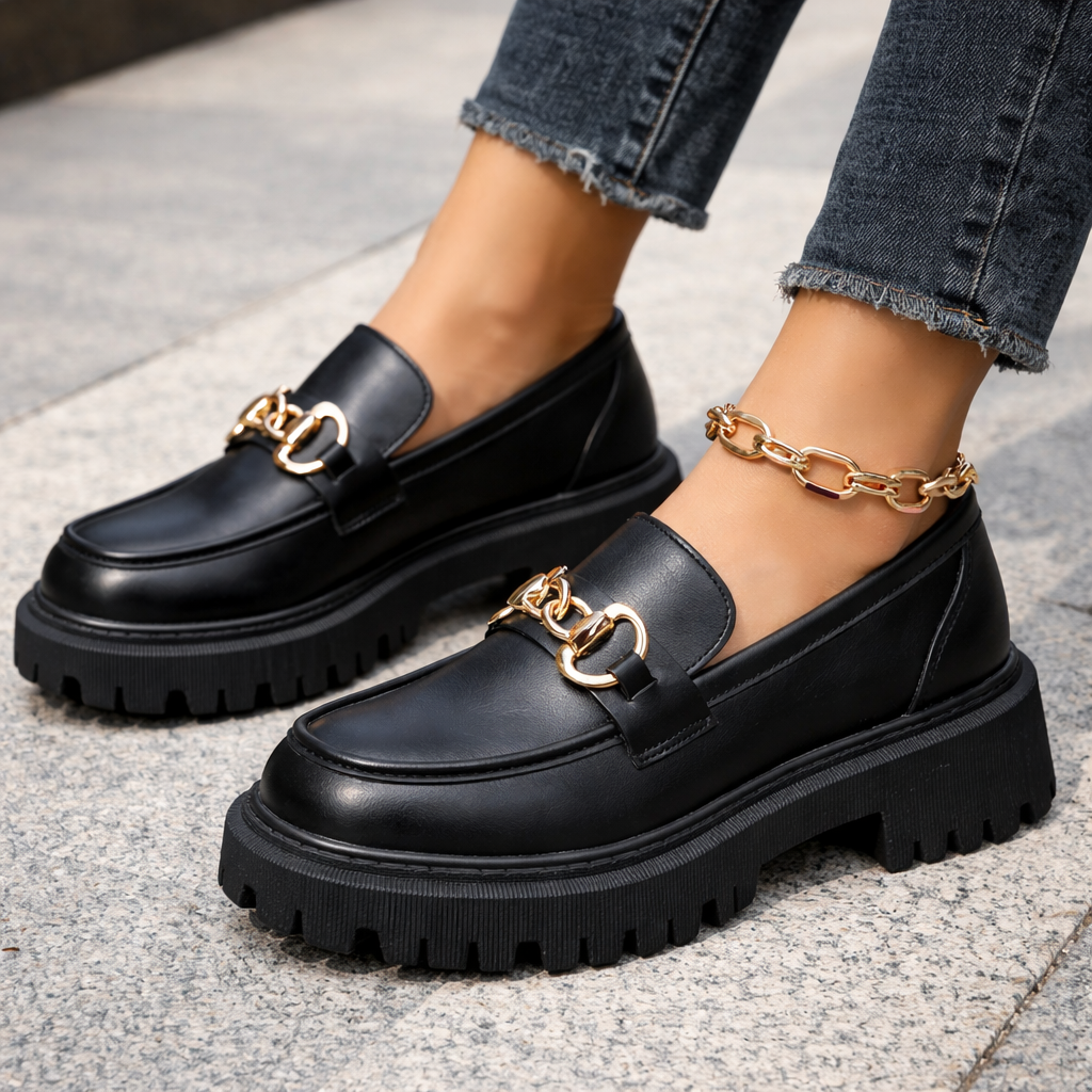VALENTINA| Zapatos de mujer tipo mocasín con plataforma y estilo bruja