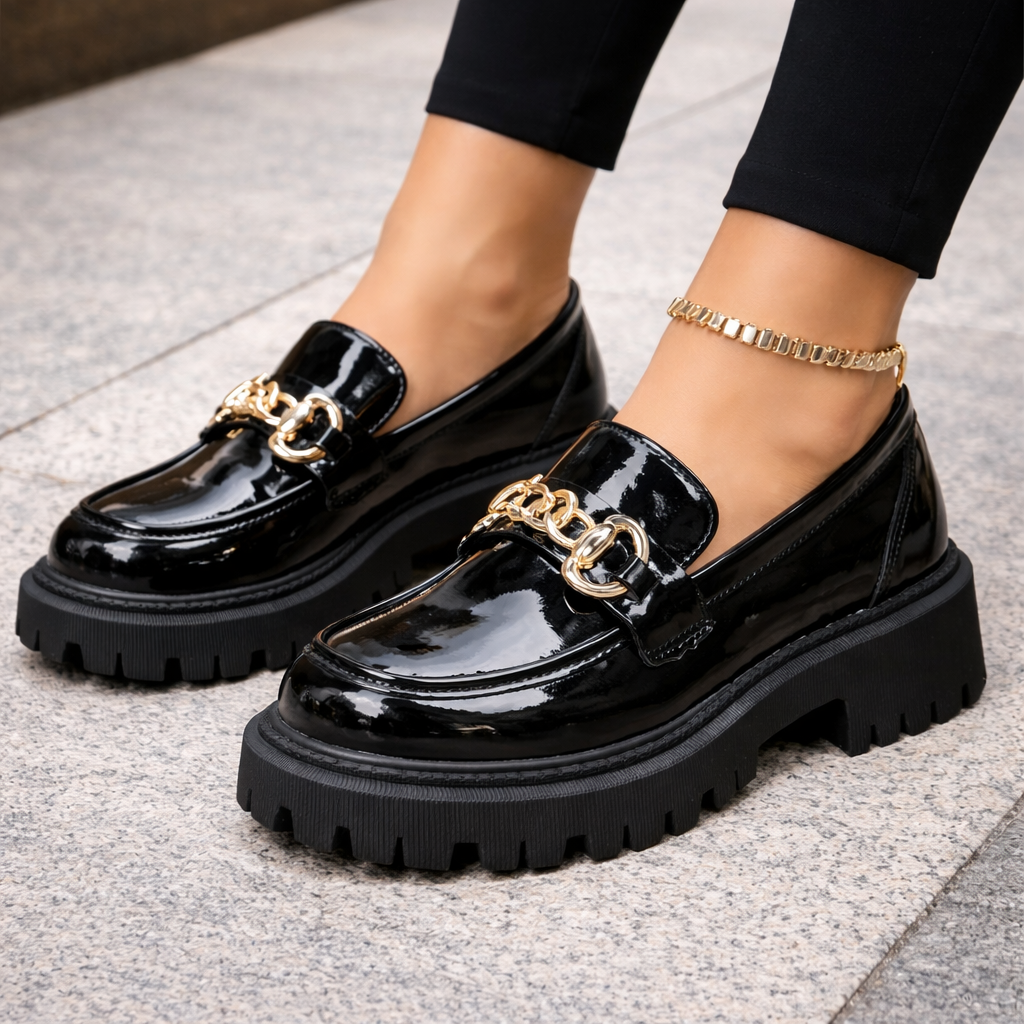 VALENTINA| Zapatos de mujer tipo mocasín con plataforma y estilo bruja