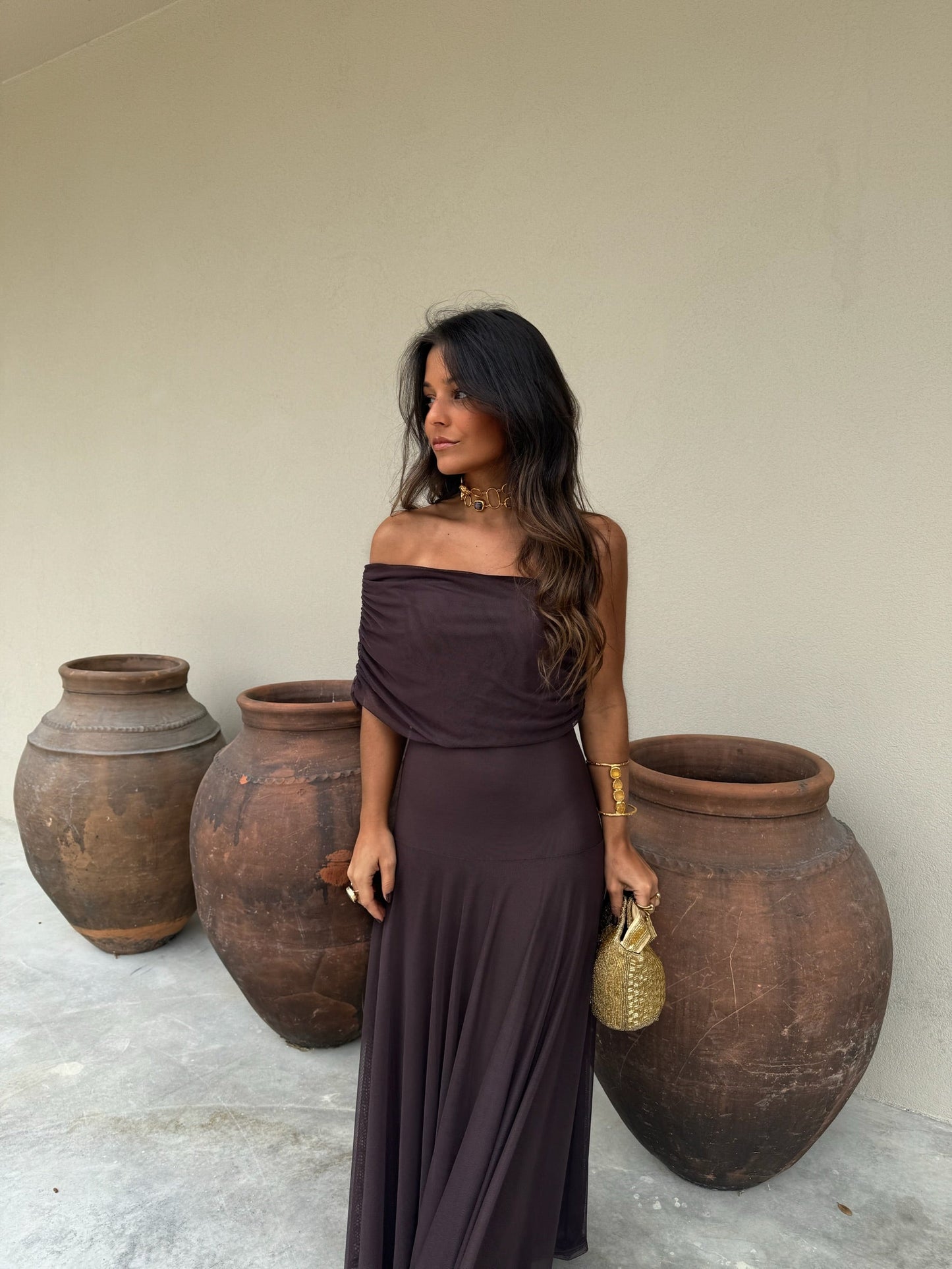 Siena |Vestido chocolate fluido