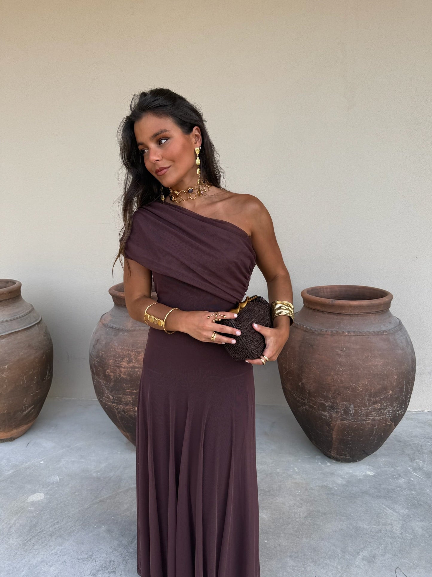 Siena |Vestido chocolate fluido