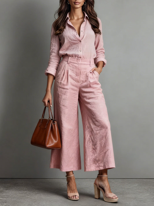 MARTINA| CONJUNTO LINO CAMISA Y PANTALÓN CAPRI