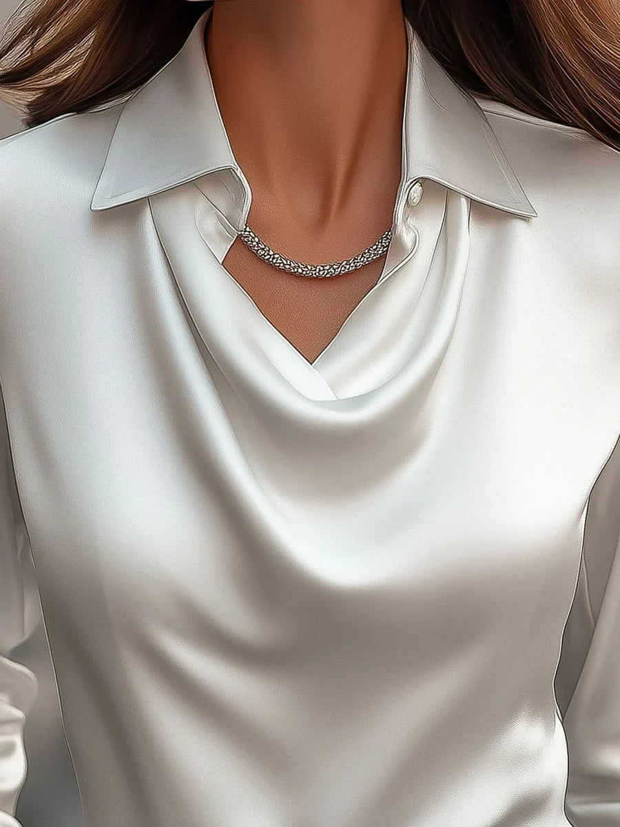 Ester | Blusa elegante con cuello drapeado
