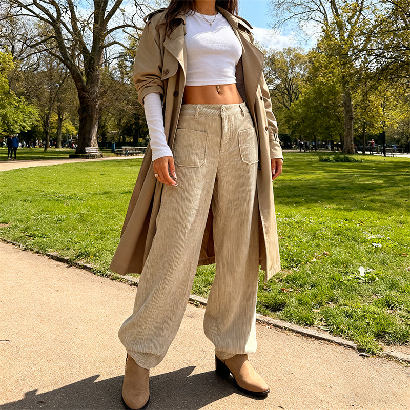 Pantalones informales para mujer: corte holgado y cintura alta